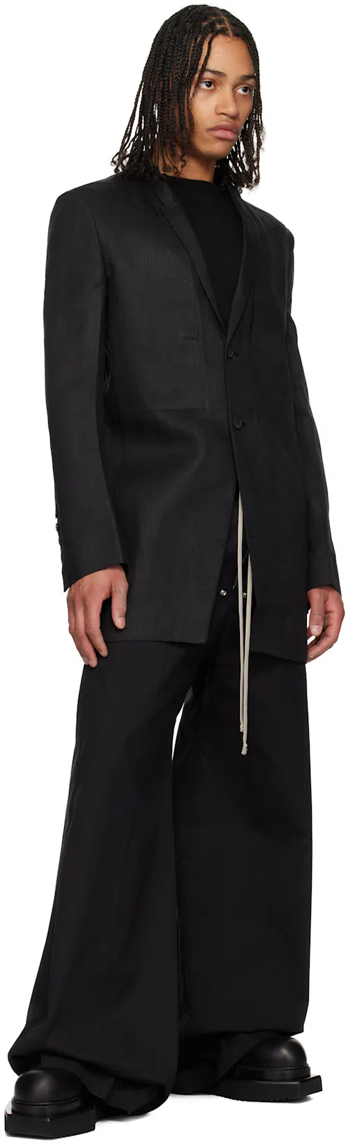 RICK OWENS Black Porterville Beatle Turbo Cyclops Chelsea Boots In 09 Black