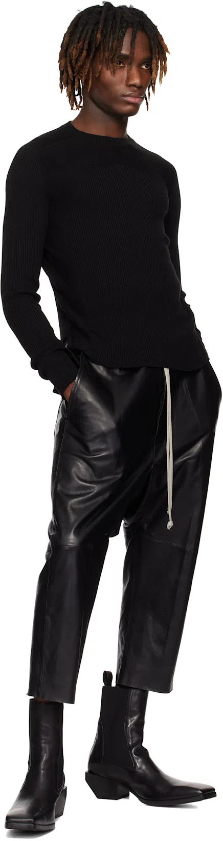 RICK OWENS Black Hollywood Grilled Kiss 45 Chelsea Boots In 90 Black/clear