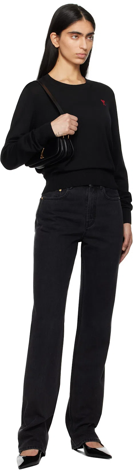JACQUEMUS Le De-nîmes Court Flared Cropped Jeans In Black