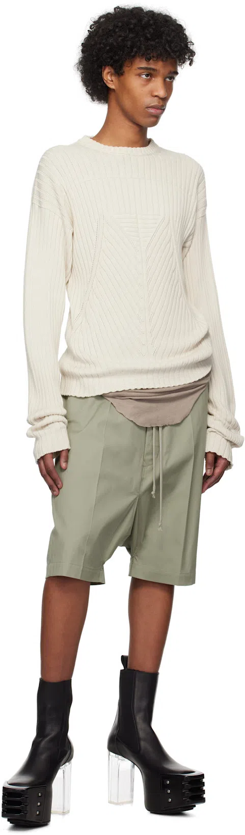 RICK OWENS Black Hollywood Grilled Kiss 45 Chelsea Boots In 90 Black/clear