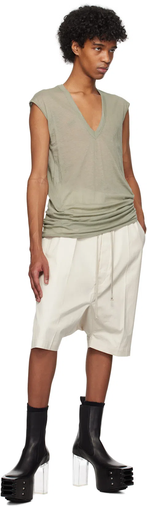 RICK OWENS Black Hollywood Grilled Kiss 45 Chelsea Boots In 90 Black/clear