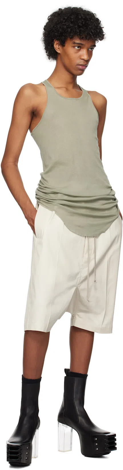 RICK OWENS Black Hollywood Grilled Kiss 45 Chelsea Boots In 90 Black/clear