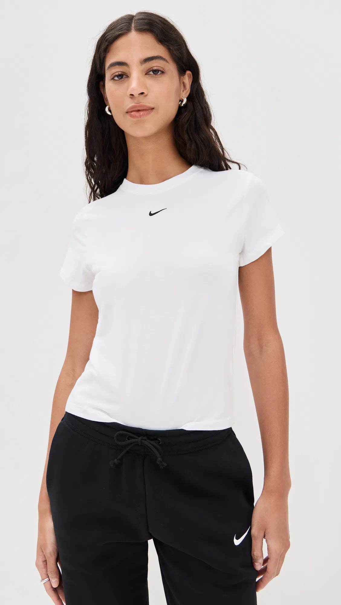 NIKE Sportswear Rib Cotton Blend T-shirt In White