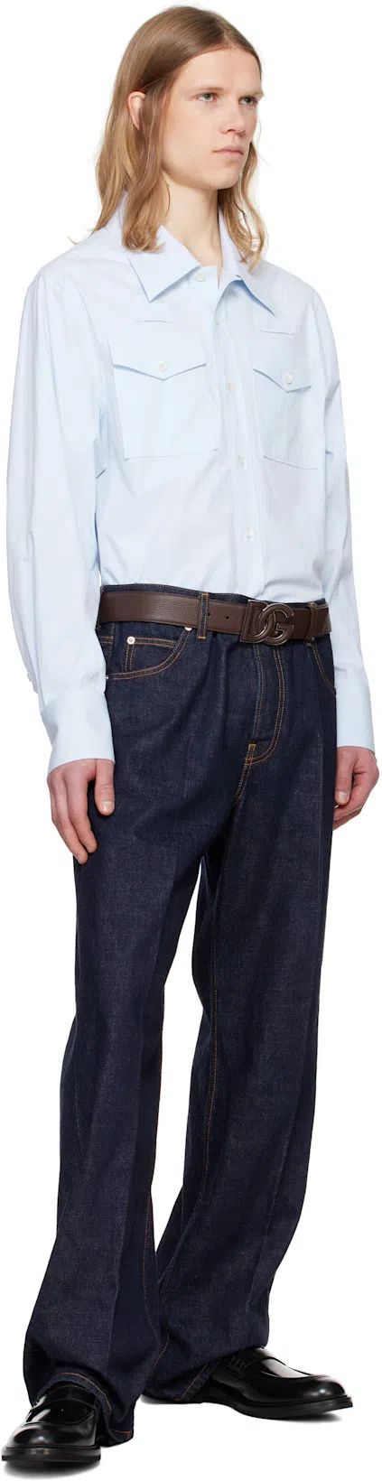 DOLCE & GABBANA Black Brushed Calfskin Loafers In Nero