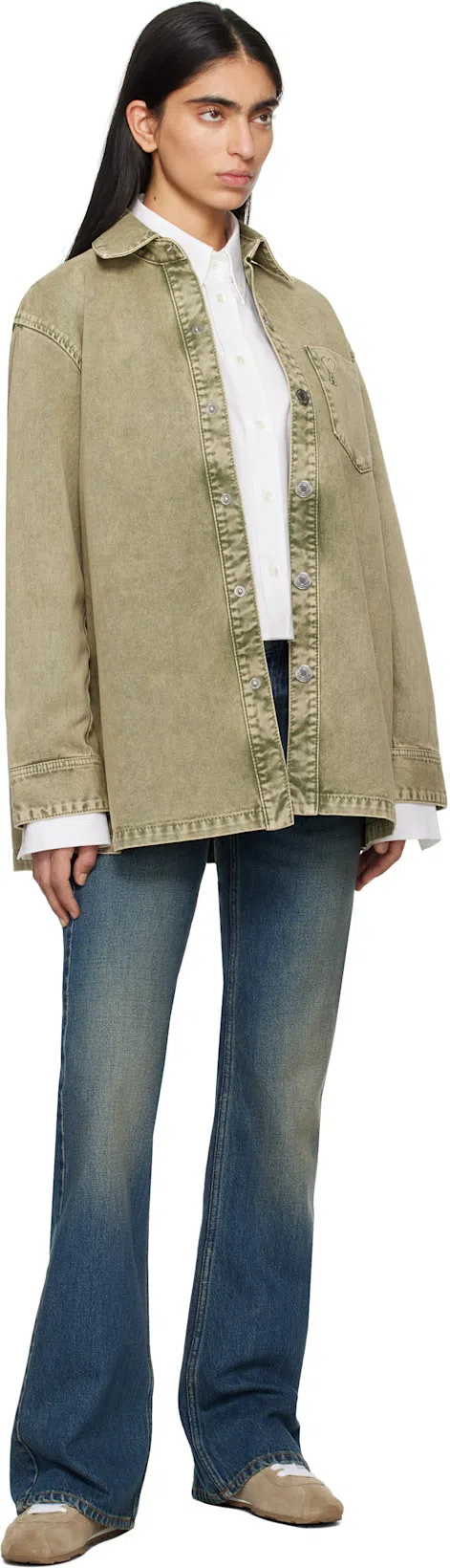 AMI ALEXANDRE MATTIUSSI Ami Paris Ami Paris Oxford Cropped Shirt In Black