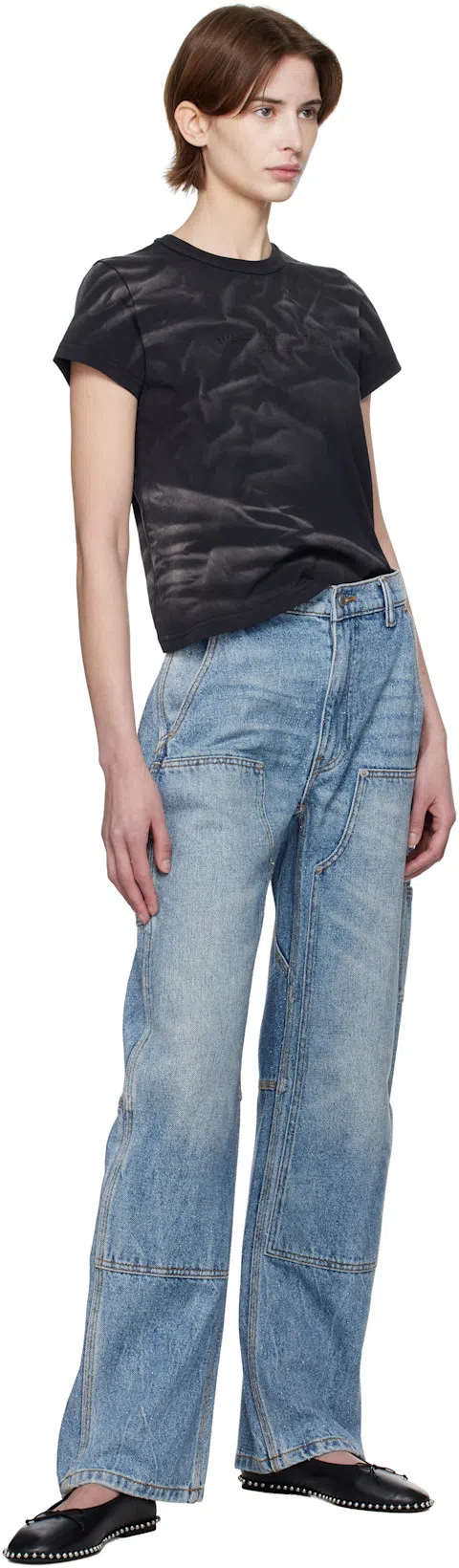 ALEXANDER WANG Lina Ballchain Ballerinas In Black