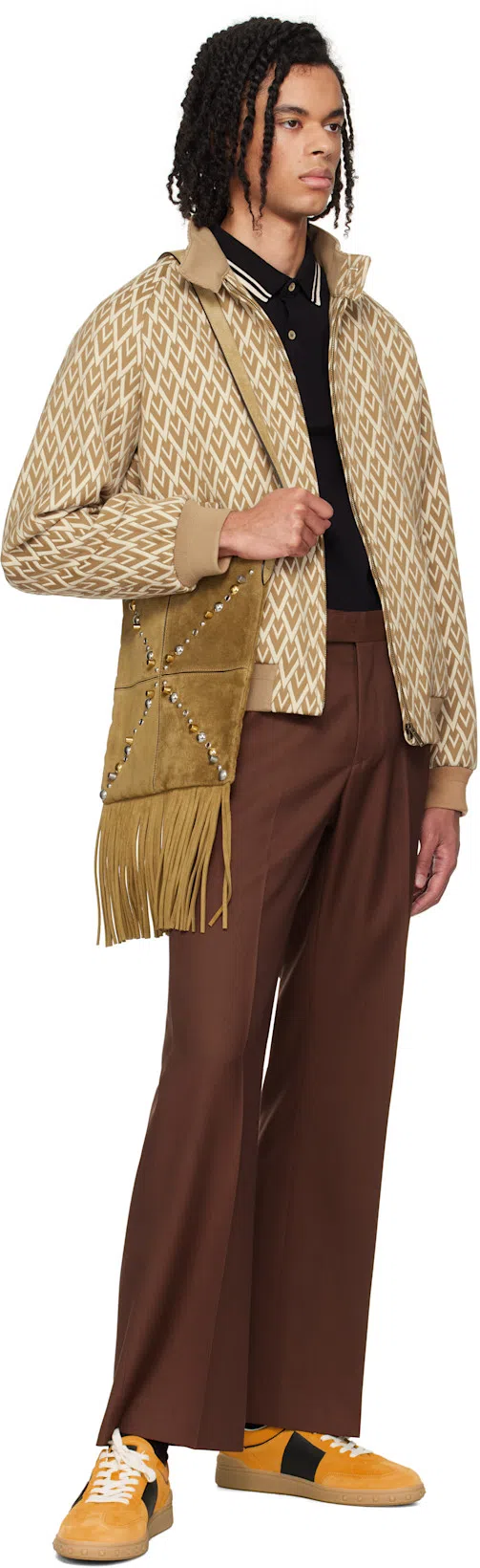 VALENTINO Cotton Piqué Polo Shirt With V-logo Patch In Black