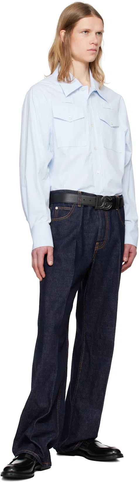 DOLCE & GABBANA Black Brushed Calfskin Loafers In Nero