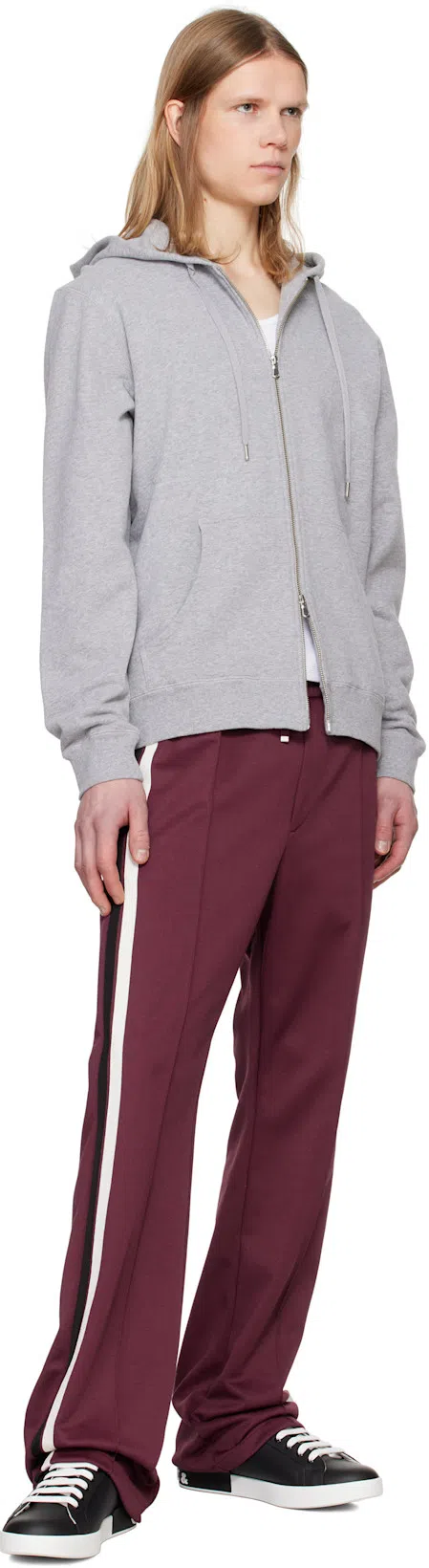 DOLCE & GABBANA Portofino Sneakers In Black Leather With Silver Inserts Dolce E Gabbana