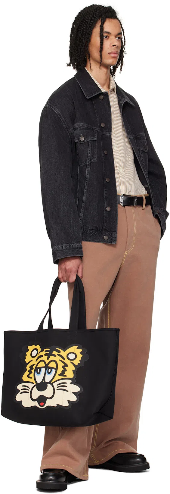 KENZO Graphic Print Market Tote Bag In Black