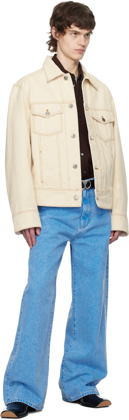 MARNI Blue Organic Wide-leg Jeans