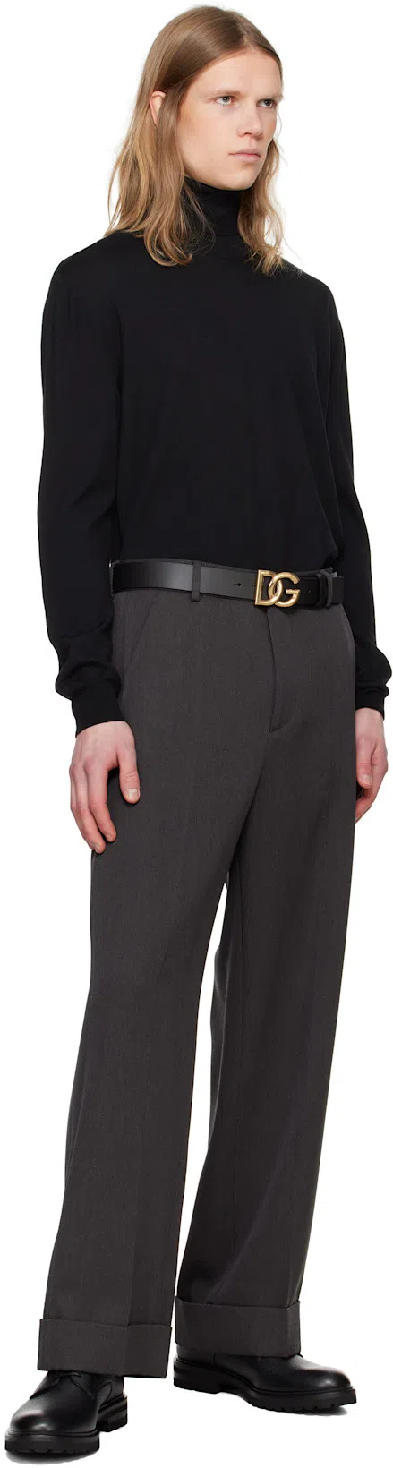 VALENTINO Black Vlogo Signature Turtleneck In Nero