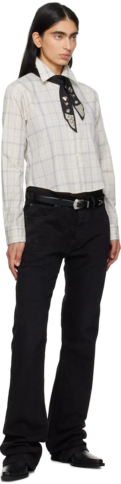 MFPEN Off-white Writers Shirt In Ivory Check