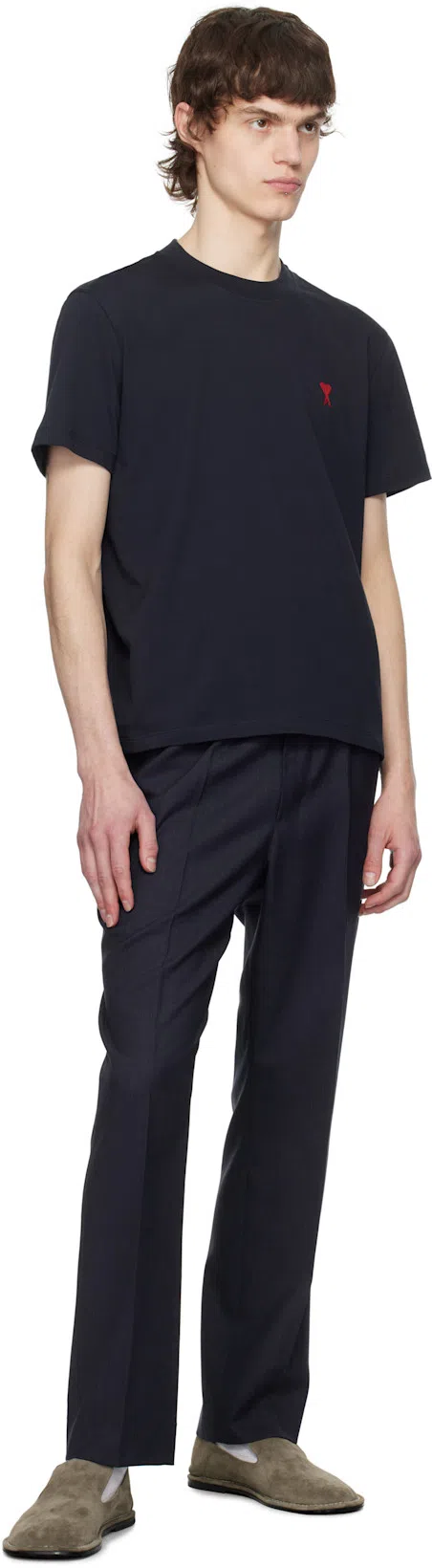 AMI ALEXANDRE MATTIUSSI Ami Paris Classic Fit Ami De Coeur Organic Cotton Jersey Long-sleeve T-shirt In Black