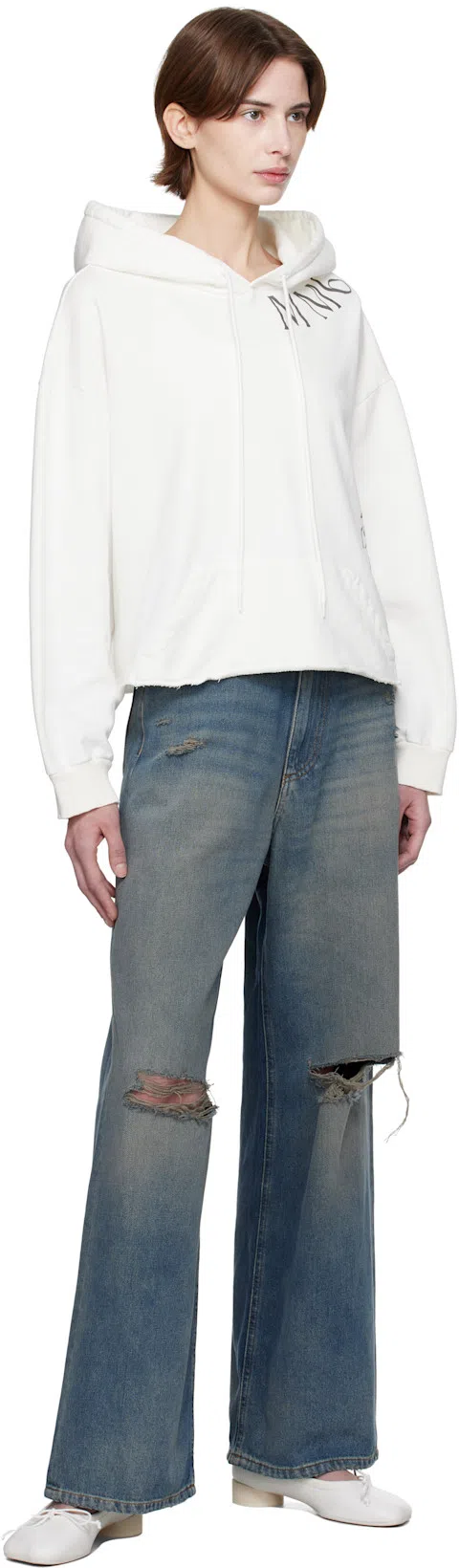 MM6 MAISON MARGIELA Mm6 By Maison Margiela Fitted Ribbed Tank Top With Scoop Neckline In 101 Off White