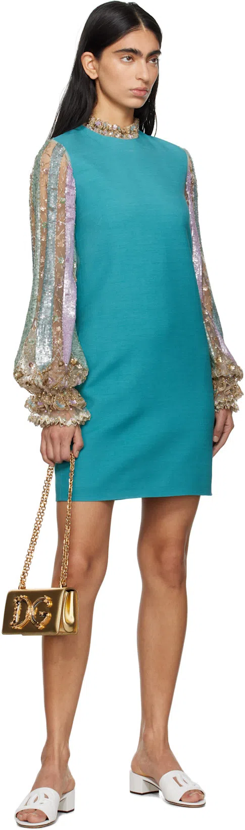 DOLCE & GABBANA White Mules With Low Heel And Dg Millennials Detail In Smooth Leather