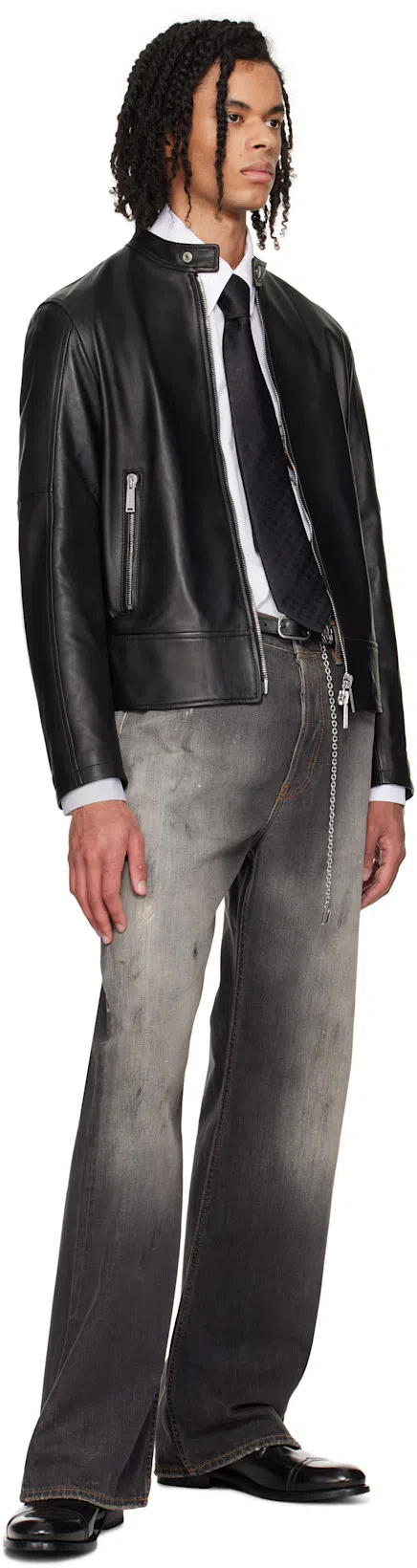 FERRAGAMO Perforated Leather Derby Shoes In Black