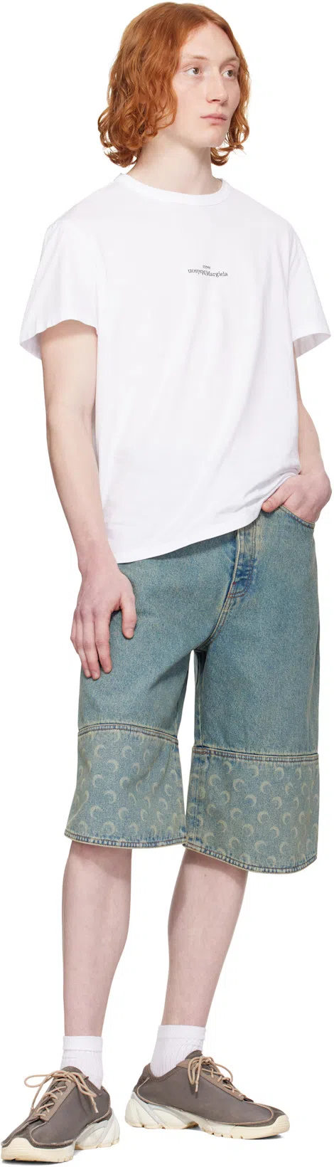 MAISON MARGIELA Distorted Logo T-shirt In White