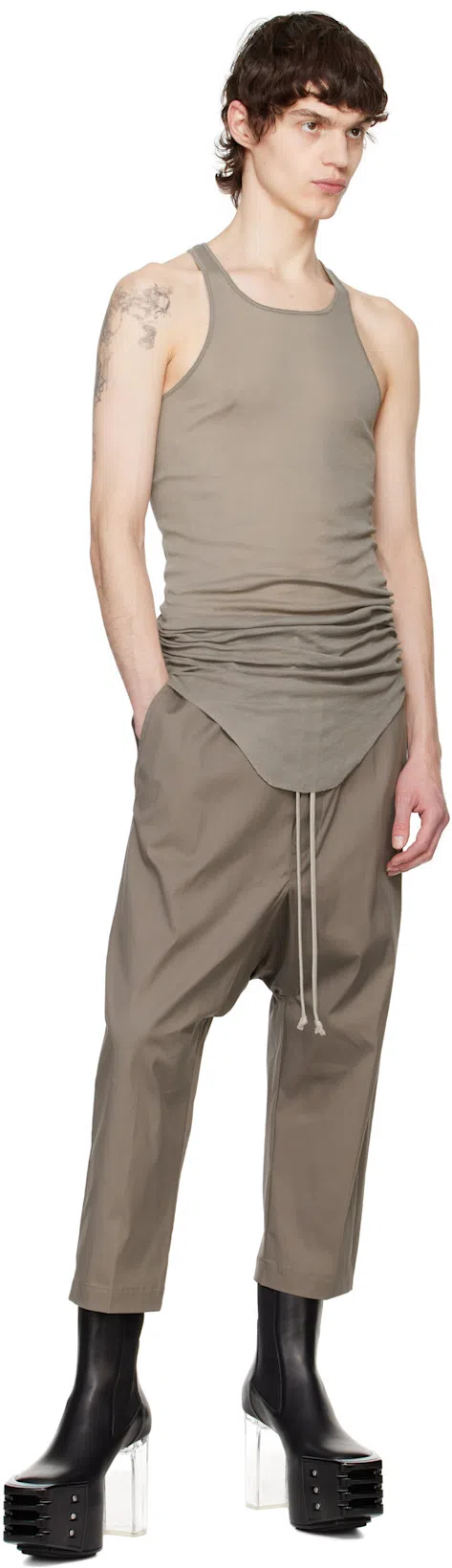 RICK OWENS Black Hollywood Grilled Kiss 45 Chelsea Boots In 90 Black/clear