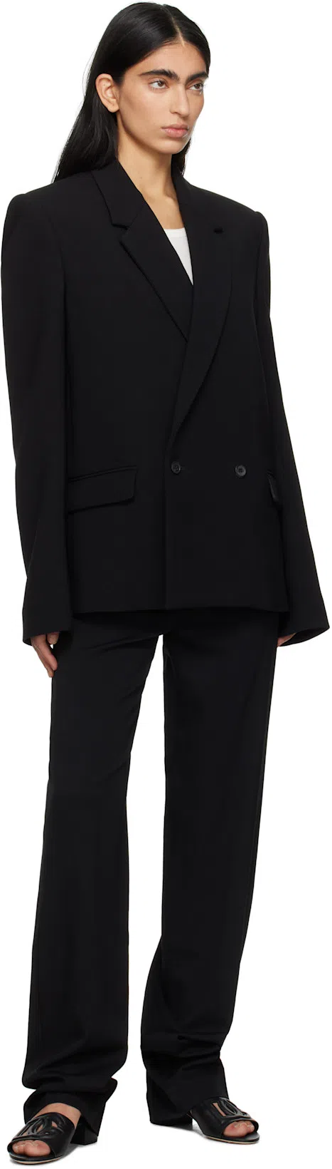 DOLCE & GABBANA Bianca 40 Dg Millennials Calf Leather Mules In Black