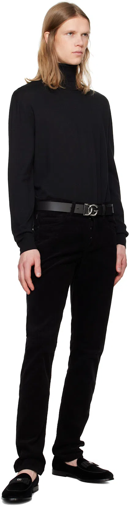 VALENTINO Black Vlogo Signature Turtleneck In Nero