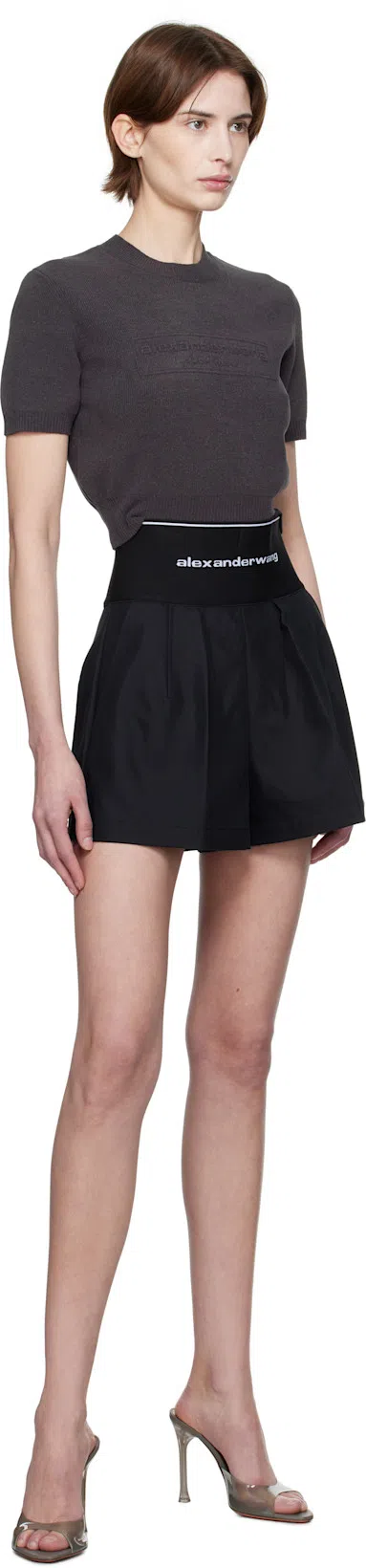 ALEXANDER WANG Women Safari Short With Exposed Zipper And Logo Elastic In Animal Print