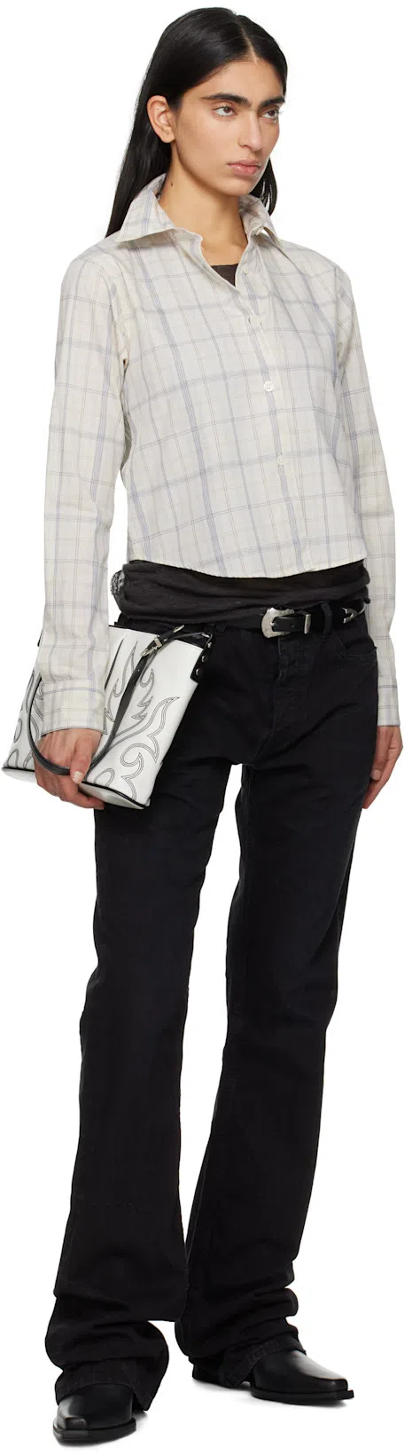 MFPEN Off-white Writers Shirt In Ivory Check