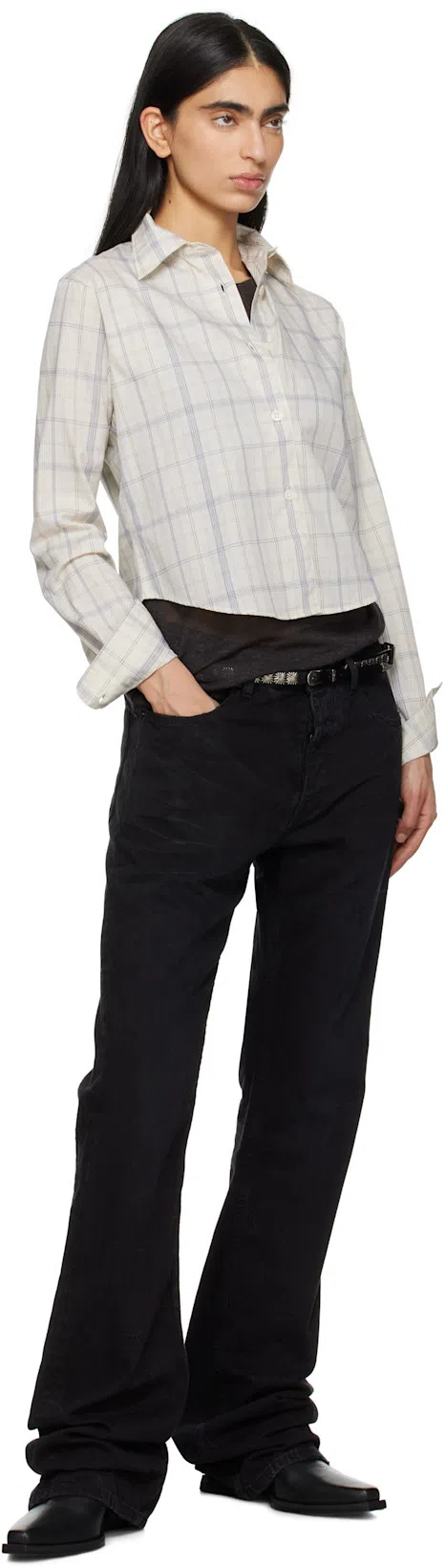 MFPEN Off-white Writers Shirt In Ivory Check