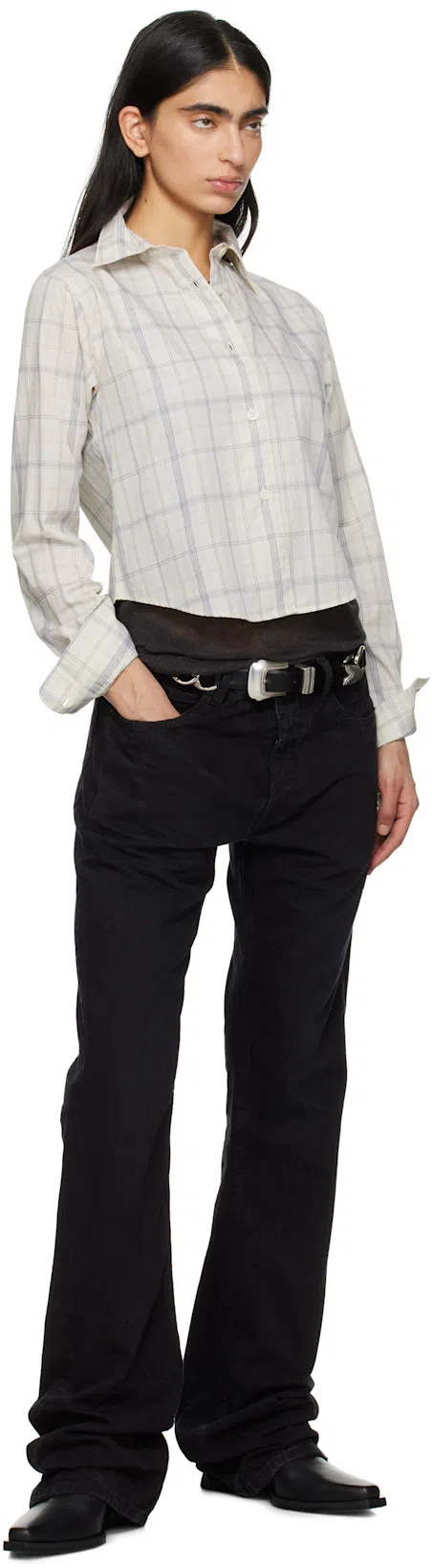 MFPEN Off-white Writers Shirt In Ivory Check