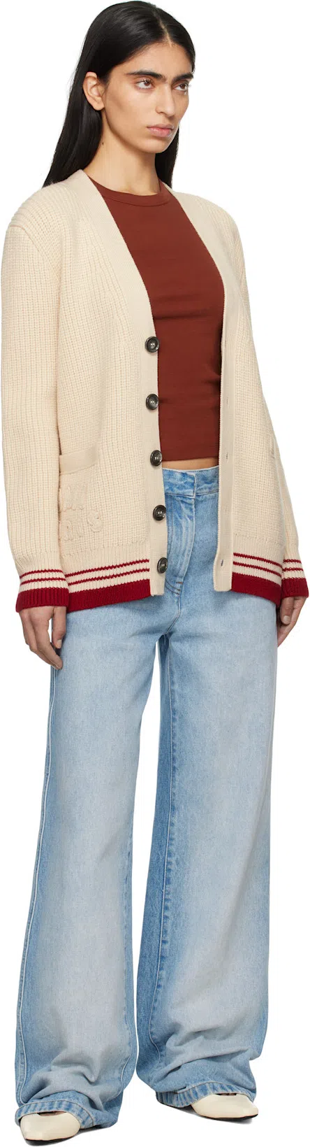 DRIES VAN NOTEN Elasticated-waist Pleated Wide-leg Jeans In Light Blue