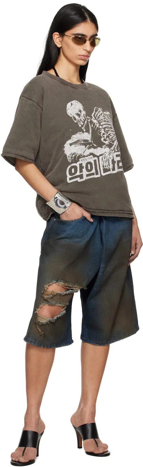 PRADA Round Metal Sunglasses In Gold