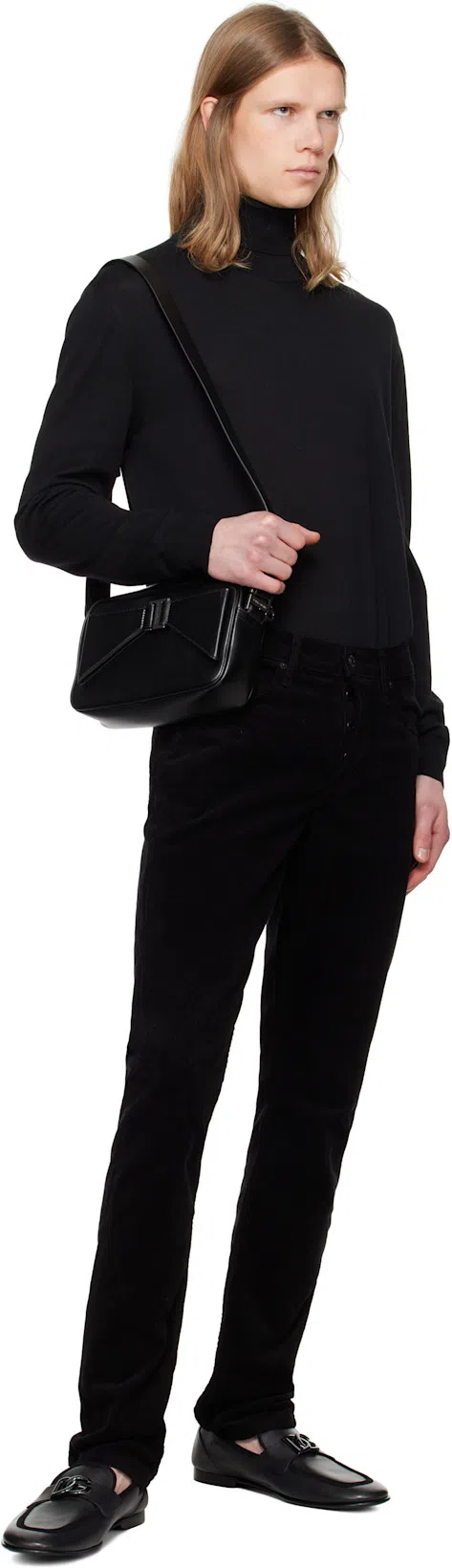 VALENTINO Black Vlogo Signature Turtleneck In Nero
