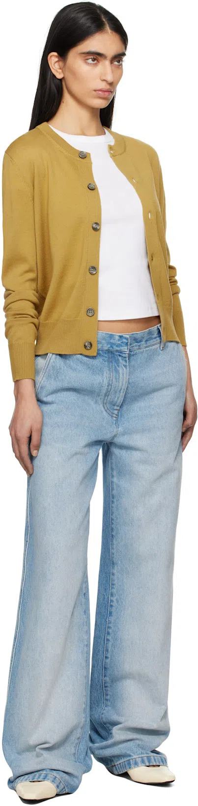DRIES VAN NOTEN Elasticated-waist Pleated Wide-leg Jeans In Light Blue