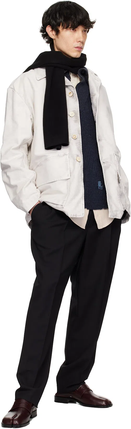 MAISON MARGIELA Burgundy Tabi City Loafer Mules In T5079 Vineyard Wine