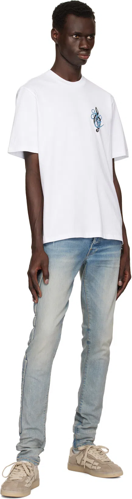 AMIRI Pacific Bones Black Sneakers With Contrasting Side Patches And Logo Patch On The Tongue In Leather M