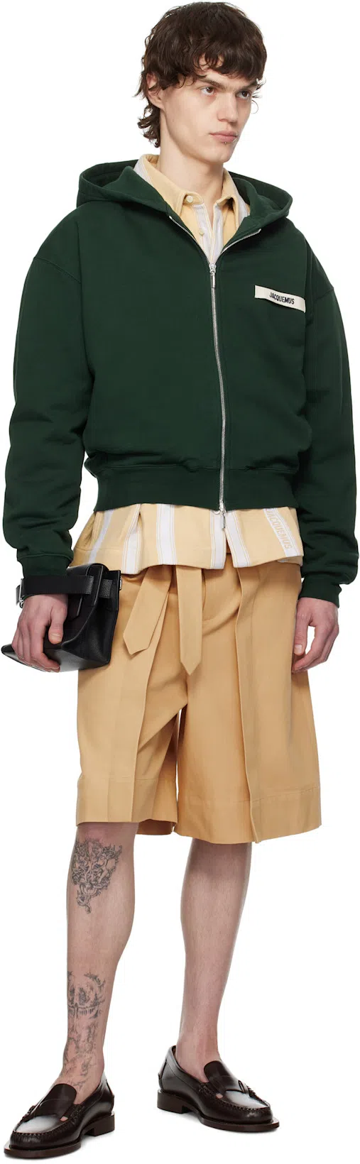 JACQUEMUS Gros-grain Hoodie In Green