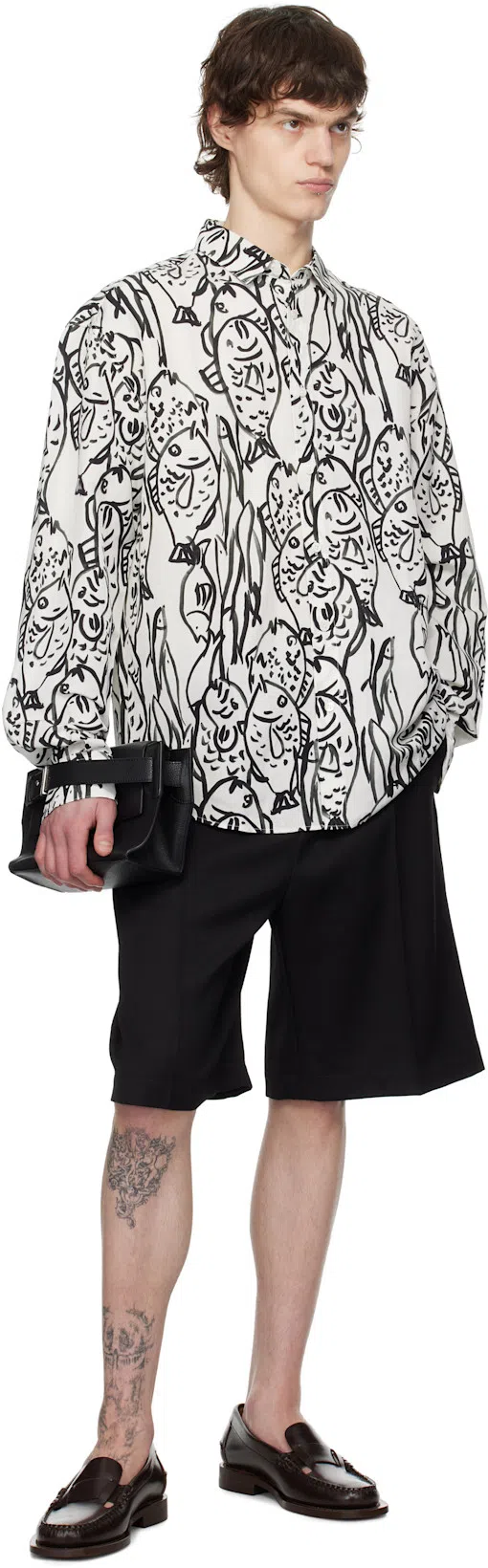 JACQUEMUS Shirt With Fish Print In Grey