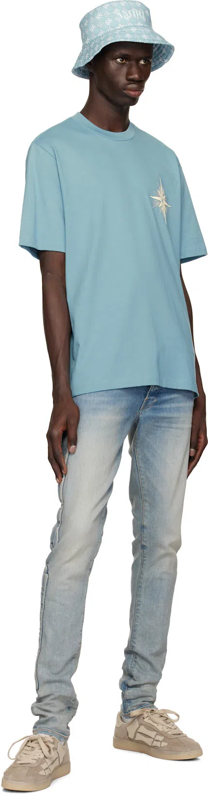 AMIRI Pacific Bones Black Sneakers With Contrasting Side Patches And Logo Patch On The Tongue In Leather M