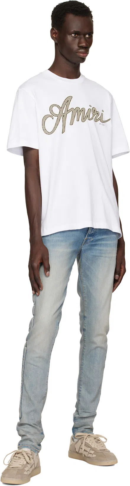 AMIRI Pacific Bones Black Sneakers With Contrasting Side Patches And Logo Patch On The Tongue In Leather M