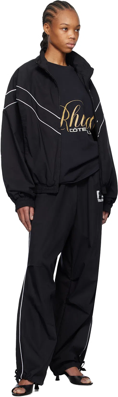 RHUDE Black '' Script Crest T-shirt In 2306 Vtg Black