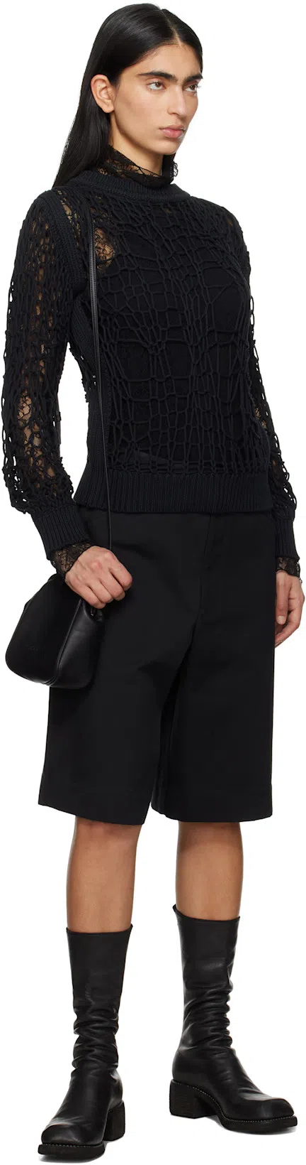 TOTÊME 'espera' Black U Neck Rib Tank Top