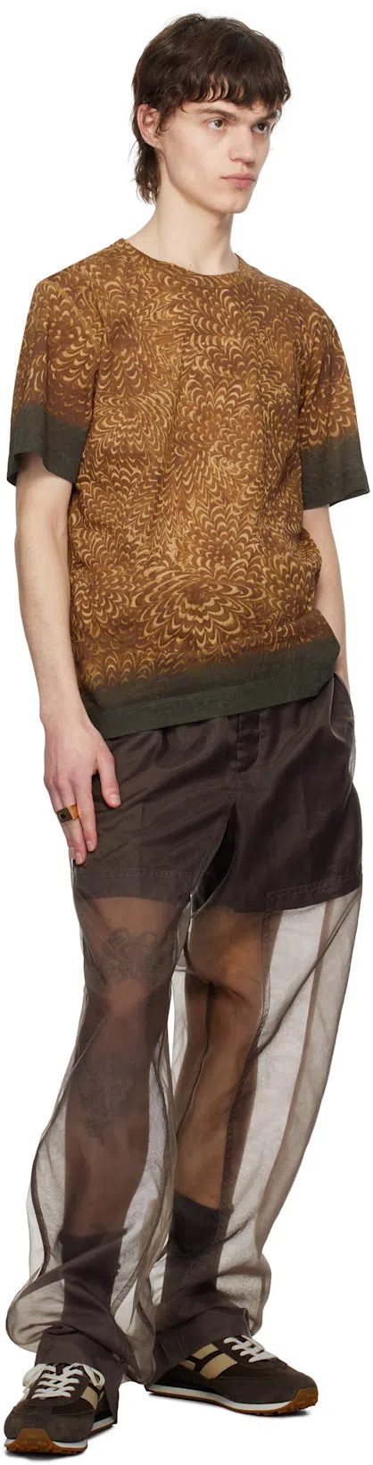 TOM FORD Mesh And Leather-trimmed Suede Sneakers In Brown