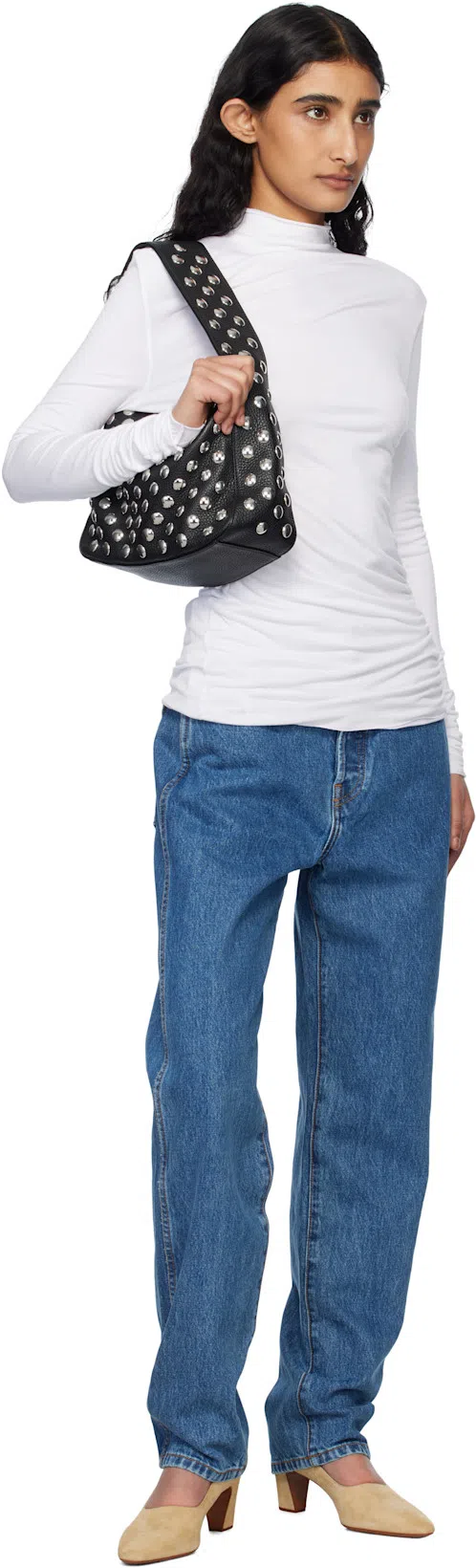 KHAITE Abigail High Rise Straight Jeans In Blue