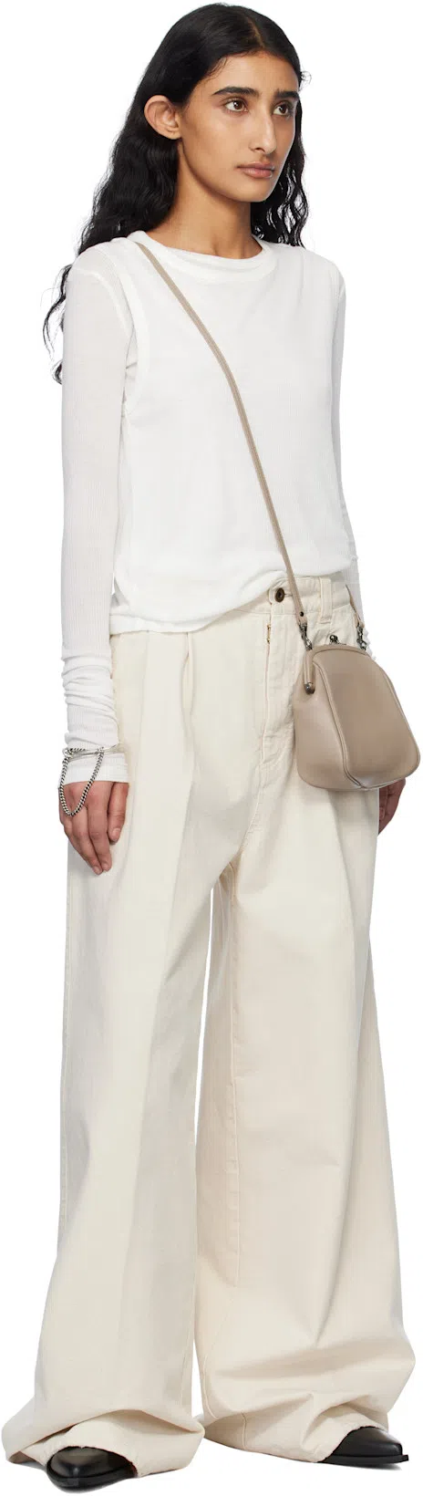 ANN DEMEULEMEESTER White Biba Sleeveless Tank Top In 002 Natural White