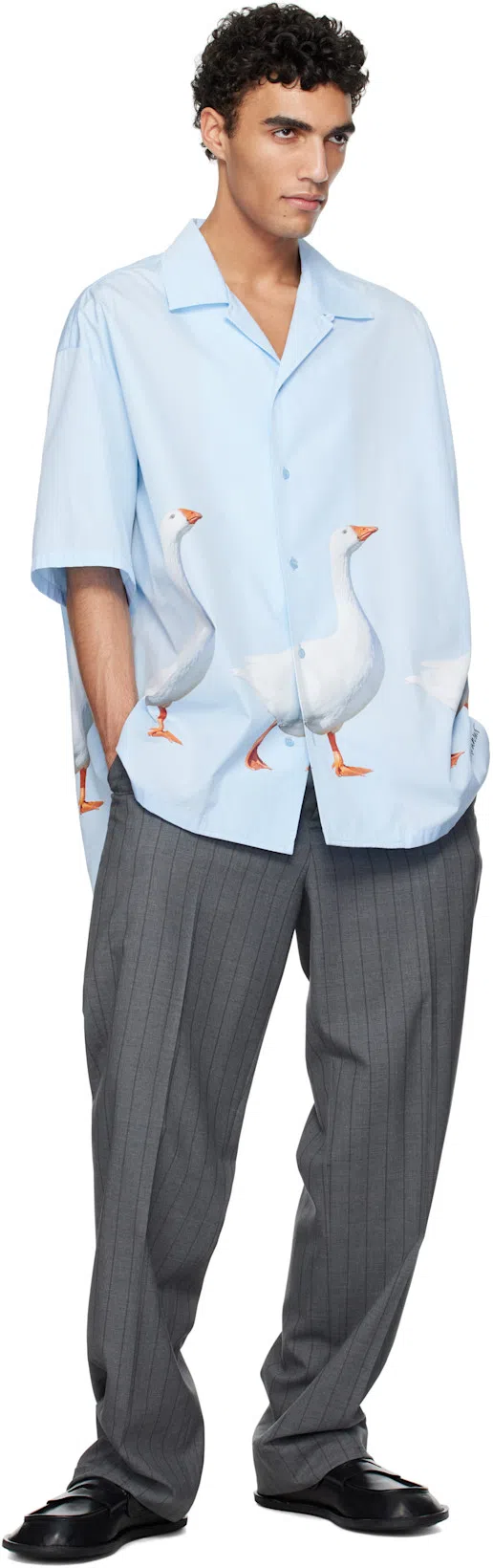 MOSCHINO Pinstripe Trousers In Multi Grey