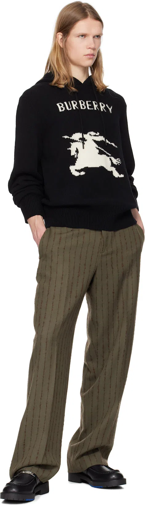 BURBERRY Cotton Sweater With Ekd Embroidery In Black