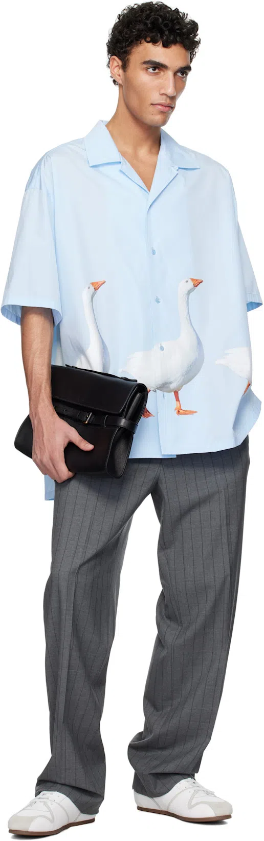 MOSCHINO Pinstripe Trousers In Multi Grey