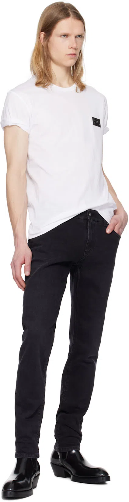 DOLCE & GABBANA Dg Essentials Crew Neck T-shirt In White