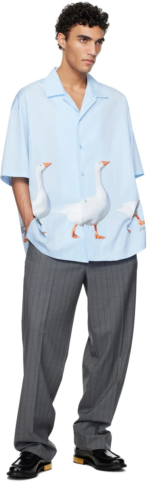 MOSCHINO Pinstripe Trousers In Multi Grey