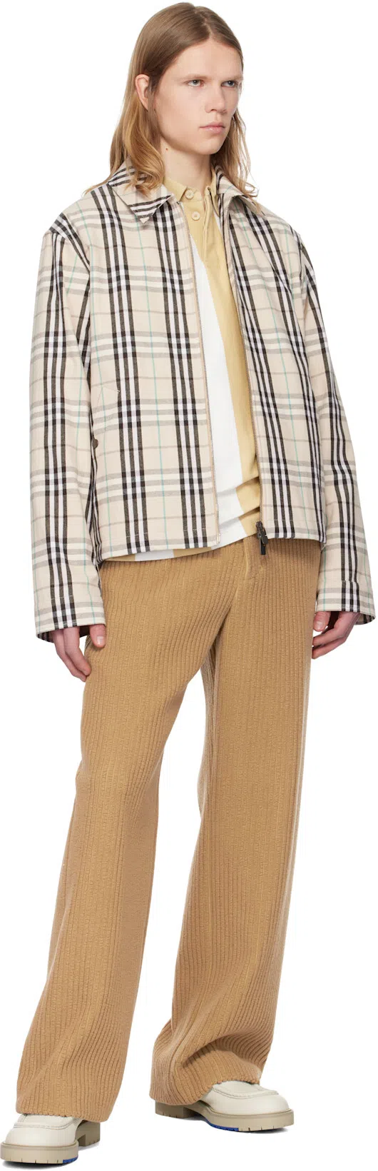 BURBERRY Check Cotton Harrington Jacket In Neutral